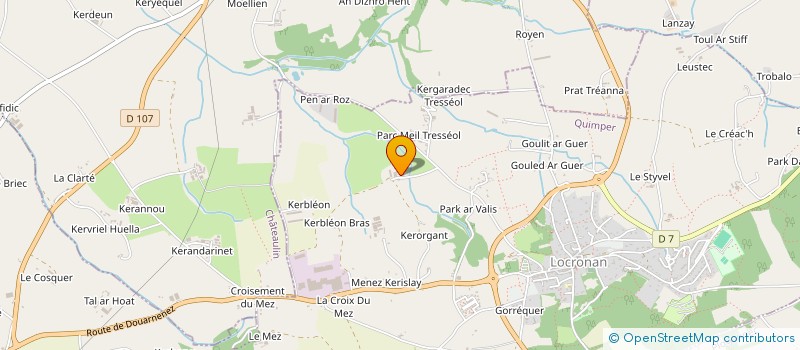 localisation de l'entreprise MONSIEUR JEAN RENE JAIN  LOCRONAN