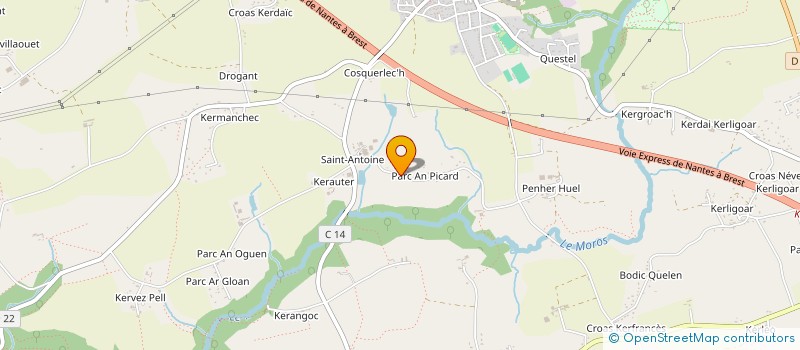 localisation de l'entreprise MONSIEUR JEAN VANDEVELDE  MELGVEN