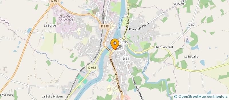 localisation de l'entreprise MONSIEUR JEAN VIGNAUD  CONFOLENS