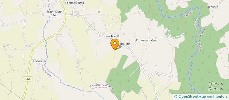 localisation de l'entreprise MONSIEUR JEAN-YVES BOURVEN  PLOUEGAT-GUERAND