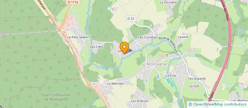 localisation de l'entreprise MONSIEUR JEAN-YVES CURTET  MONTAGNAT