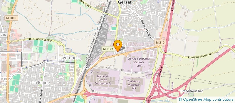 localisation de l'entreprise MONSIEUR JEREMIE CHARBONNIER  GERZAT