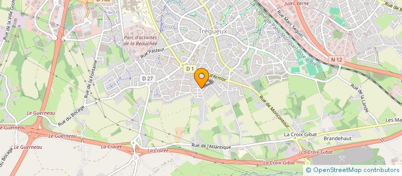 localisation de l'entreprise MONSIEUR JEREMIE GUILLOUX  TREGUEUX