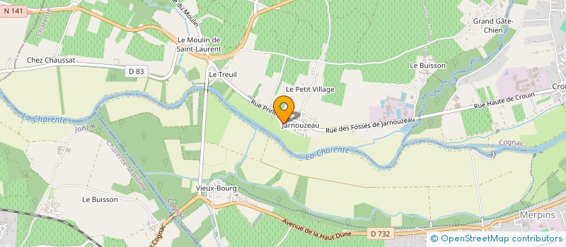 localisation de l'entreprise MONSIEUR JEREMY GRAVELLE à SAINT-LAURENT-DE-COGNAC