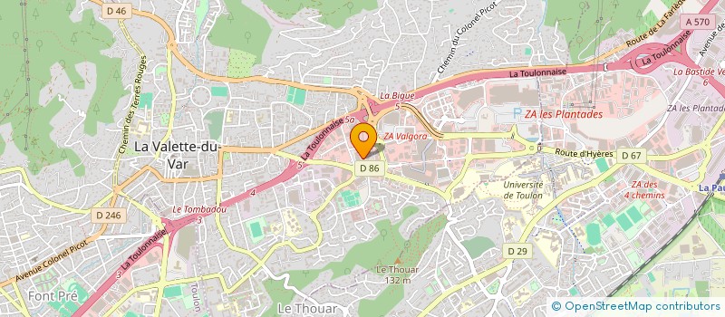 localisation de l'entreprise MONSIEUR JEREMY PHILIPPE CHAULIAGUET  LA VALETTE-DU-VAR