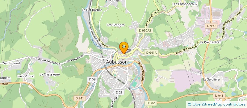 localisation de l'entreprise MONSIEUR JEROME BEL à AUBUSSON