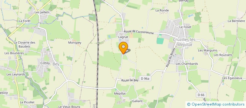 localisation de l'entreprise MONSIEUR JEROME MARTIN  CRUZILLES-LES-MEPILLAT