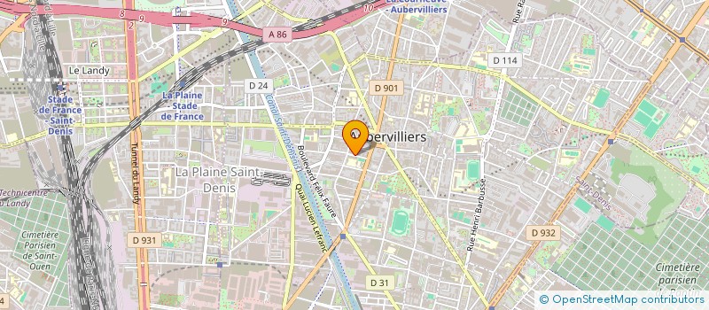 localisation de l'entreprise MONSIEUR JIAQI ZHANG  AUBERVILLIERS