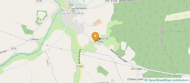 localisation de l'entreprise MONSIEUR JILIEN DAUDIN  JUSSY-LE-CHAUDRIER