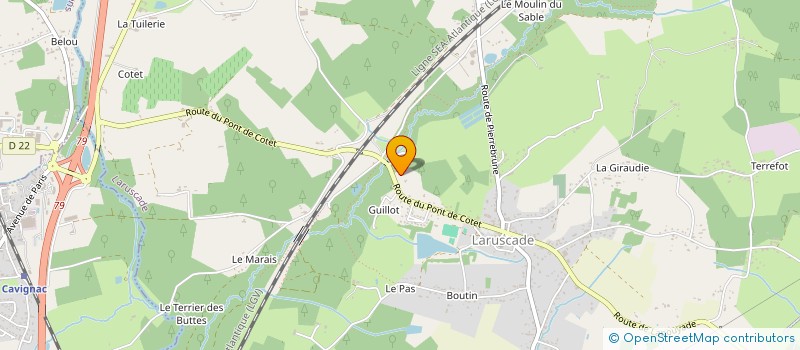 localisation de l'entreprise MONSIEUR JIMMY BEAUVALLET à LARUSCADE