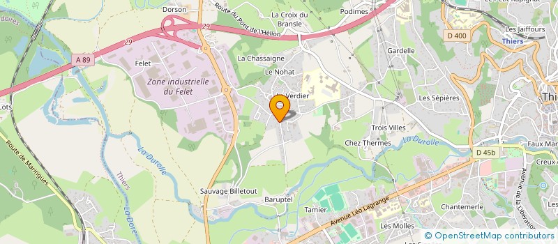 localisation de l'entreprise MONSIEUR JOEL GRISSOLANGE  THIERS