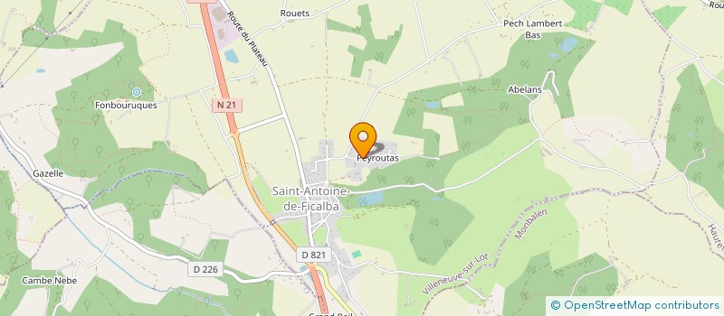 localisation de l'entreprise MONSIEUR JOEL LEYDET  SAINT-ANTOINE-DE-FICALBA