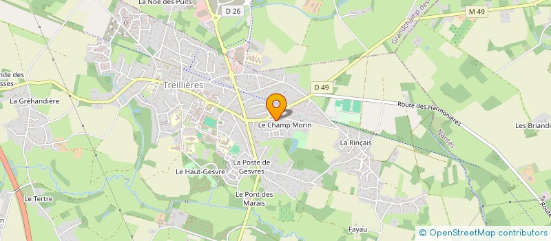 localisation de l'entreprise MONSIEUR JOEL MERCIER  TREILLIERES