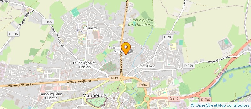 localisation de l'entreprise MONSIEUR JOHAN HUYSMAN  MAUBEUGE