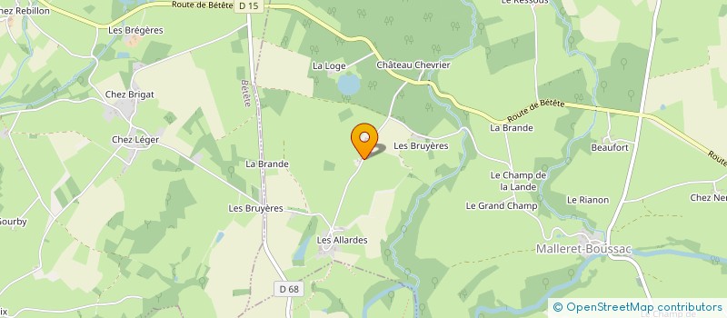 localisation de l'entreprise MONSIEUR JOHANNES VAN DER MEULEN à MALLERET-BOUSSAC