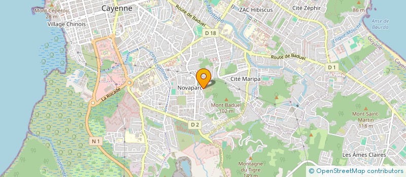 localisation de l'entreprise MONSIEUR JOHNSON JORCELIN  CAYENNE