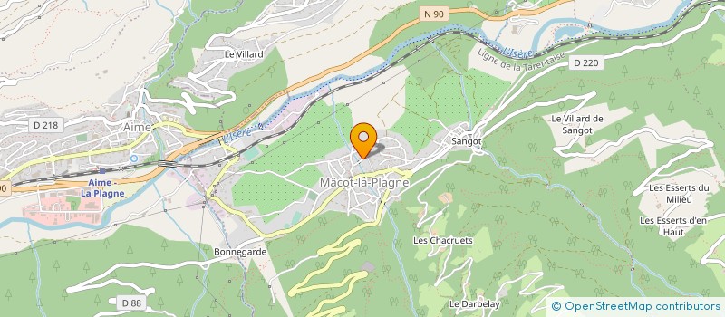 localisation de l'entreprise MONSIEUR JONATHAN ROMANET  AIME-LA-PLAGNE