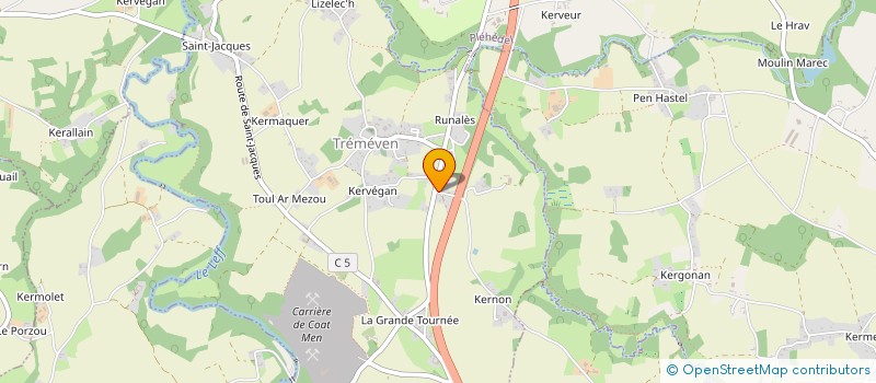 localisation de l'entreprise MONSIEUR JONATHAN ROUDAUT  TREMEVEN