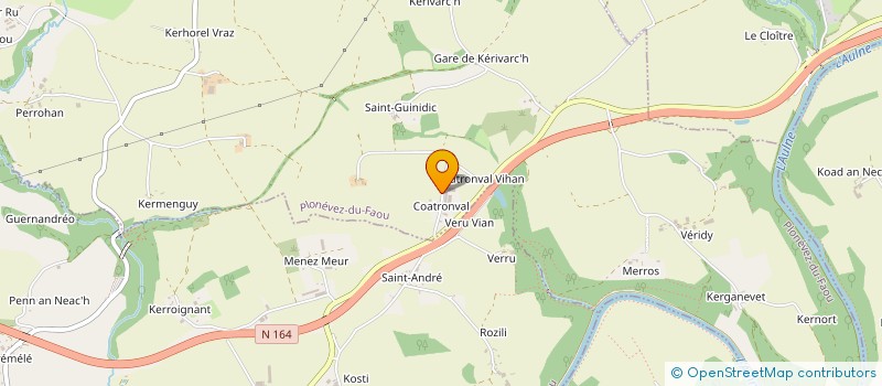 localisation de l'entreprise MONSIEUR JORDAN CHARPENTIER  PLONEVEZ-DU-FAOU