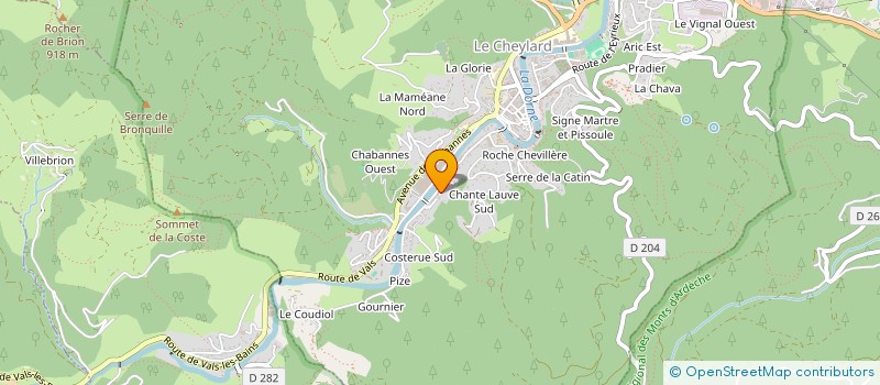 localisation de l'entreprise MONSIEUR JORYS GRANGE  LE CHEYLARD