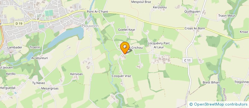 localisation de l'entreprise MONSIEUR JOSEPH BIHANNIC  PLOUVORN