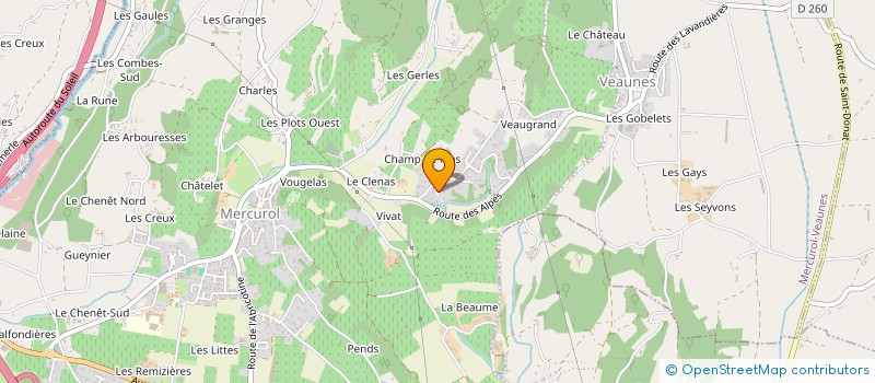 localisation de l'entreprise MONSIEUR JOSEPH JUSTET  MERCUROL-VEAUNES