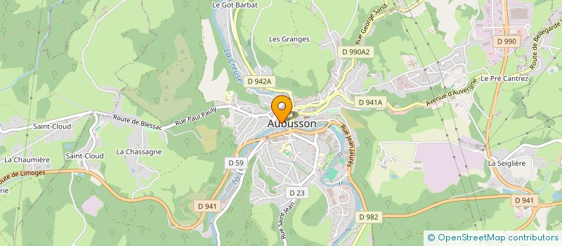 localisation de l'entreprise MONSIEUR JULIEN AIME à AUBUSSON