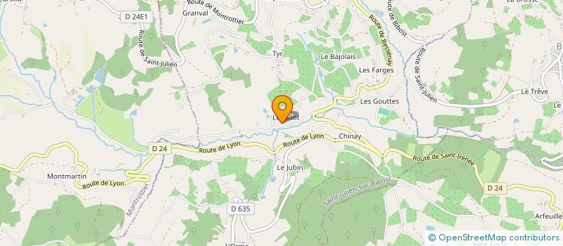 localisation de l'entreprise MONSIEUR JULIEN ARQUILLERE  SAINT-JULIEN-SUR-BIBOST