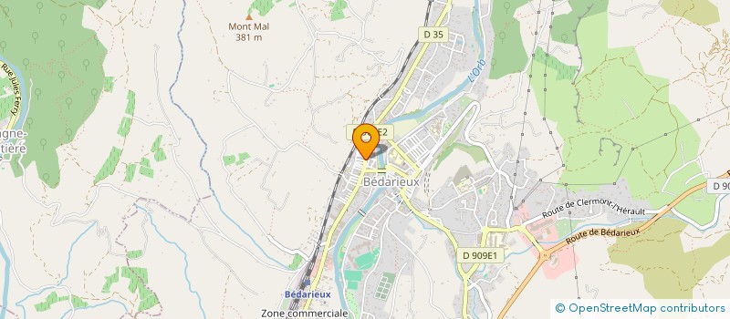 localisation de l'entreprise MONSIEUR JULIEN BAUDIN  BEDARIEUX