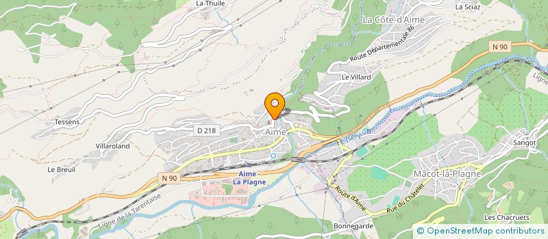 localisation de l'entreprise MONSIEUR JULIEN BONJEAN à AIME-LA-PLAGNE