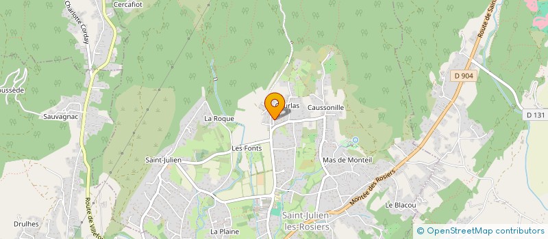 localisation de l'entreprise MONSIEUR JULIEN BOURGUET  SAINT-JULIEN-LES-ROSIERS