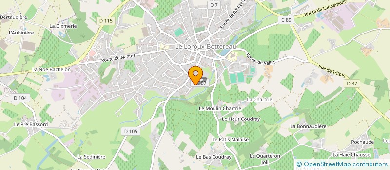 localisation de l'entreprise MONSIEUR JULIEN BRICAUD à LE LOROUX-BOTTEREAU