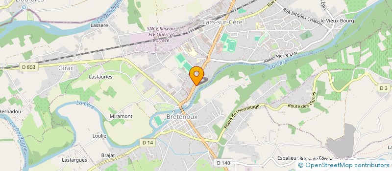 localisation de l'entreprise MONSIEUR JULIEN CEYRAT  BIARS-SUR-CERE