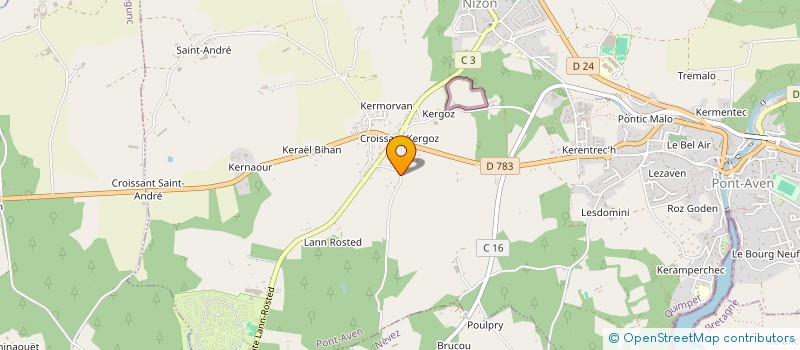 localisation de l'entreprise MONSIEUR JULIEN CHAILLIE  PONT-AVEN