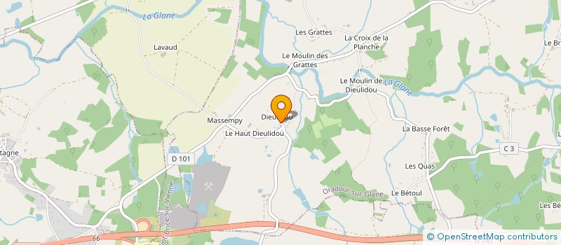 localisation de l'entreprise MONSIEUR JULIEN CHAMOULAUD à ORADOUR-SUR-GLANE
