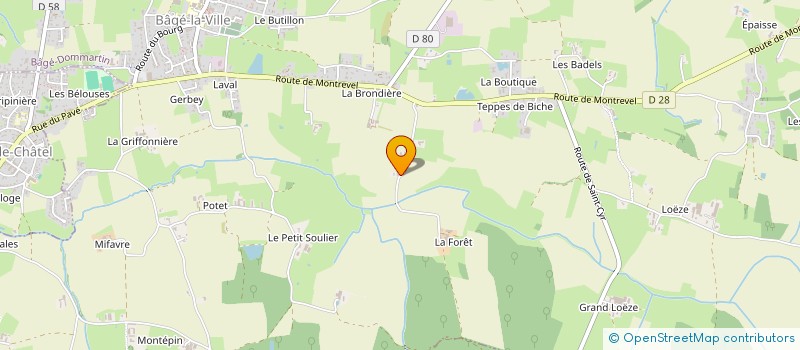 localisation de l'entreprise MONSIEUR JULIEN GONOD  BAGE-DOMMARTIN