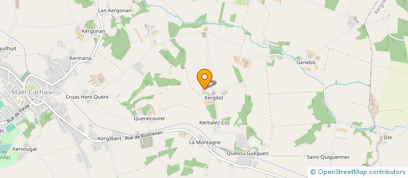 localisation de l'entreprise MONSIEUR JULIEN LAMBERT  MAEL-CARHAIX