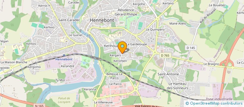 localisation de l'entreprise MONSIEUR JULIEN LE TUMELIN  HENNEBONT