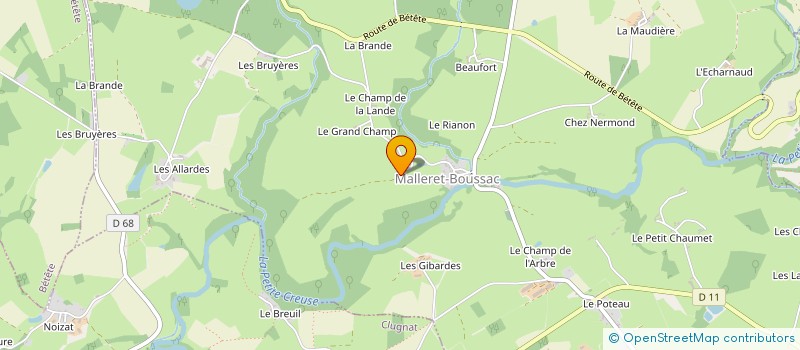 localisation de l'entreprise MONSIEUR JULIEN LEMESLE  MALLERET-BOUSSAC