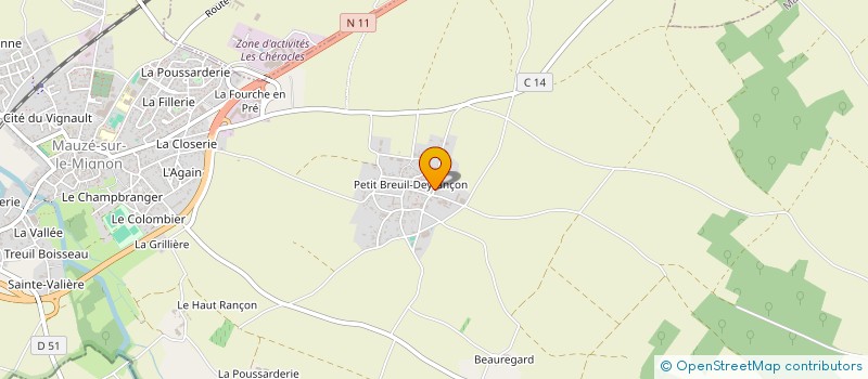 localisation de l'entreprise MONSIEUR JULIEN MILLET  MAUZE-SUR-LE-MIGNON