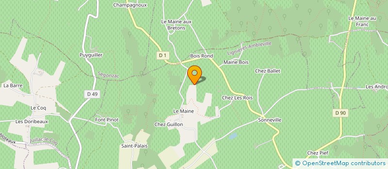 localisation de l'entreprise MONSIEUR JULIEN PETIT  LIGNIERES-AMBLEVILLE