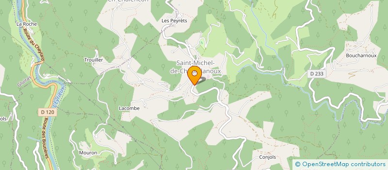 localisation de l'entreprise MONSIEUR JULIEN SAURET  SAINT-MICHEL-DE-CHABRILLANOUX