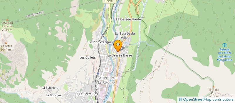 localisation de l'entreprise MONSIEUR JULIEN URBAN  L'ARGENTIERE-LA-BESSEE