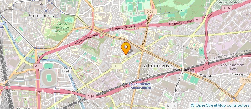 localisation de l'entreprise MONSIEUR KAOUSSOU KABA à LA COURNEUVE