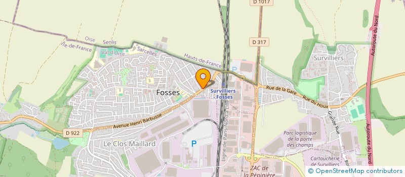 localisation de l'entreprise MONSIEUR KEVIN BABIN  FOSSES