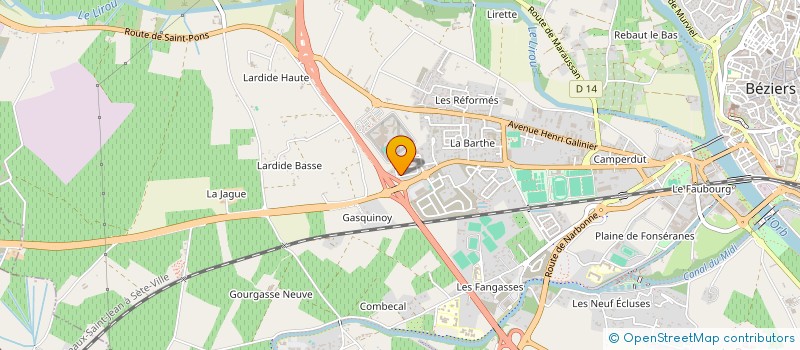 localisation de l'entreprise MONSIEUR KEVIN BAPTISTE à BEZIERS