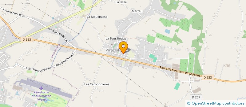 localisation de l'entreprise MONSIEUR KEVIN BONNIN  VIRAZEIL