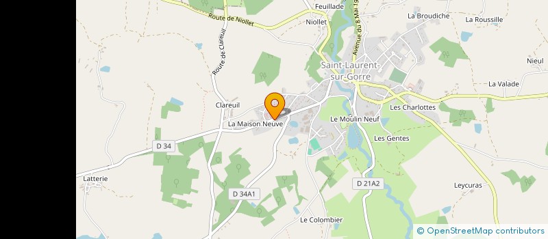 localisation de l'entreprise MONSIEUR KEVIN CHAMOULAUD  SAINT-LAURENT-SUR-GORRE