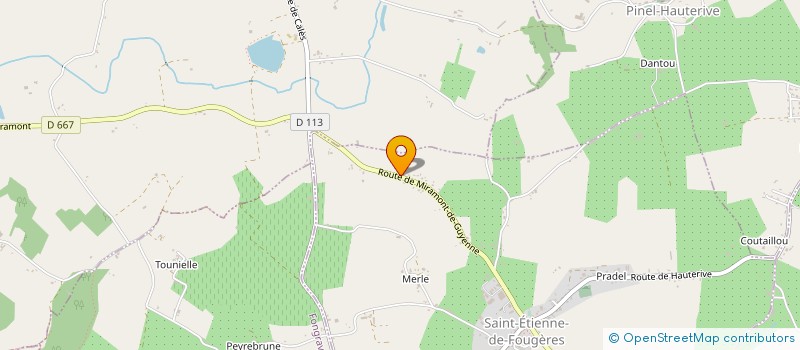 localisation de l'entreprise MONSIEUR KEVIN DEFFOLIN  SAINT-ETIENNE-DE-FOUGERES