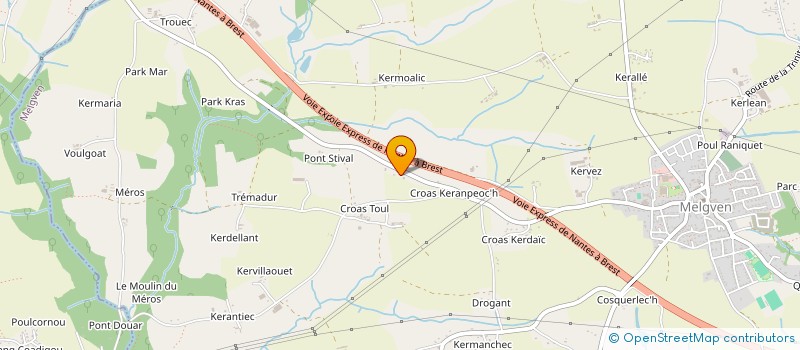 localisation de l'entreprise MONSIEUR KEVIN DELAPORTE-BLANC  MELGVEN